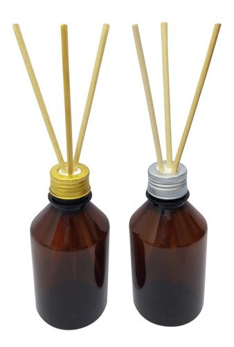 362 Frascos Plástico Âmbar 250ml Tampa Difusor Varetas Far