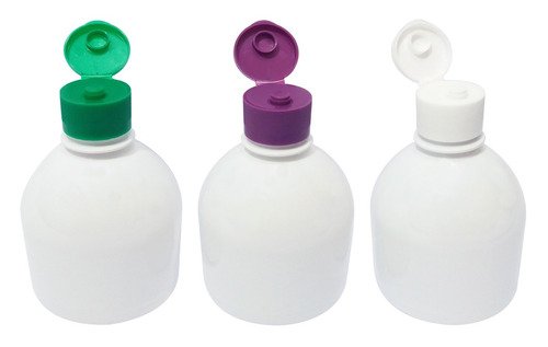 18 Frascos Plástico Branco Pet 300ml C/ Tampa Fliptop Sab - Imagem 2