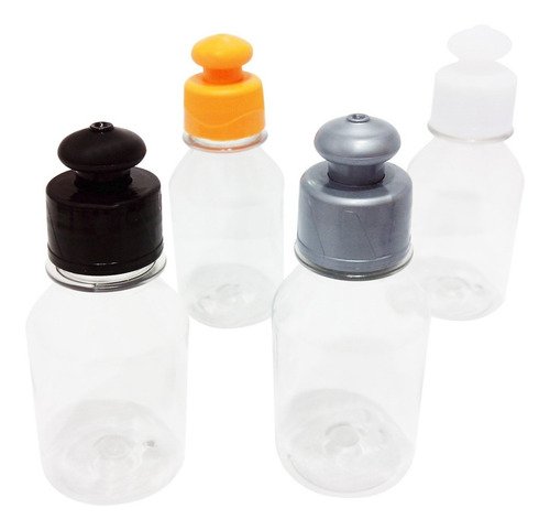 45 Frascos Plástico Cristal Pet 100ml C/ Tampa Pushpull Far - Imagem 2
