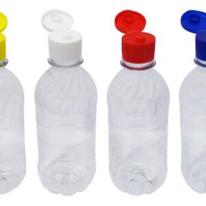 16 Frascos Plástico Cristal Pet 330ml C/ Tampa Fliptop Suc