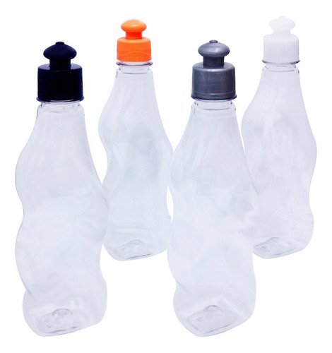 132 Frascos Plástico Cristal Pet 380ml C/ Tampa Pushpull Cat