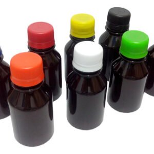 939 Frascos Plásticos Âmbar Pet 100ml C/ Tampa Rosca Lacre