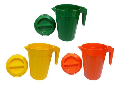 1 Jarra Plástica Colorida De 2l Lavável C/ Tampa E 12 Copos - Imagem 5