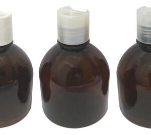 226 Frascos Plástico Âmbar Pet 300ml C/ Tampa Disktop Sab