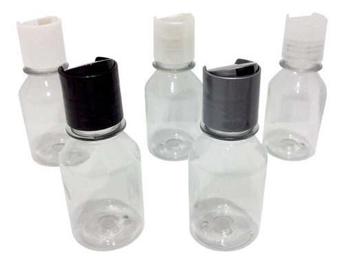 45 Frascos Plástico Cristal Pet 100ml Shampoo Tampa Disktop