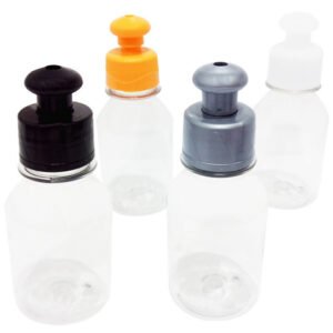 196 Frascos Plástico Cristal Pet 100ml C/ Tampa Pushpull Far