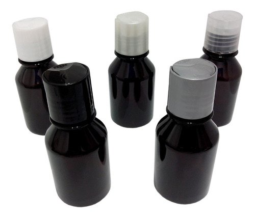 45 Frascos Plástico Âmbar Pet 100ml Shampoo Tampa Disktop - Imagem 2