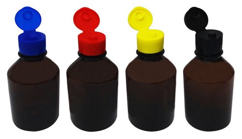 180 Frascos Plásticos Âmbar Pet 250ml C/ Tampa Fliptop Far