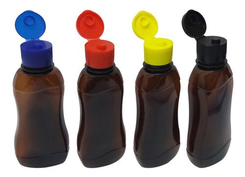 30 Frascos Plástico Âmbar Pet 200ml C/ Tampa Fliptop Cat