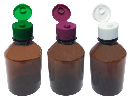 180 Frascos Plásticos Âmbar Pet 250ml C/ Tampa Fliptop Far - Imagem 2
