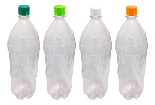 12 Frascos Plástico Cristal Pet 2l Com Tampa Rosca Lacre Ref - Imagem 2