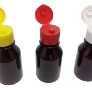 416 Frascos Plásticos Âmbar Pet 100ml Vazio C/ Tampa Fliptop
