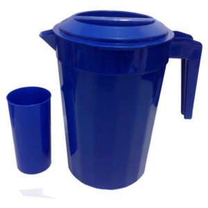 1 Jarra Plástica Colorida De 2l Lavável C/ Tampa E 4 Copos