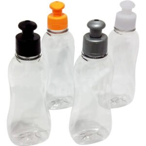 468 Frascos Plástico Cristal Pet 200ml C/ Tampa Pushpull Cat