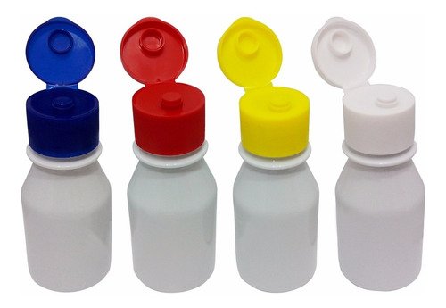 65 Frascos Plástico Branco Pet 60ml Vazio C/ Tampa Fliptop
