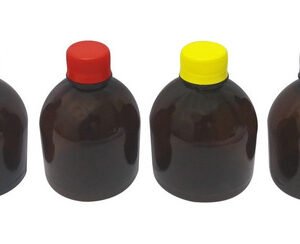 56 Frascos Plástico Âmbar Pet 300ml Tampa Rosca Lacre Sab