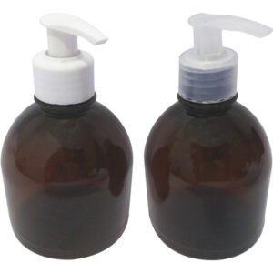 15 Frascos Plásticos Âmbar 300ml Válvula Bico Pato S Sab