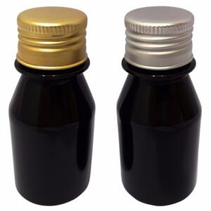 20 Frascos Plástico Âmbar Pet 60ml C Tampa Aluminio S/ F