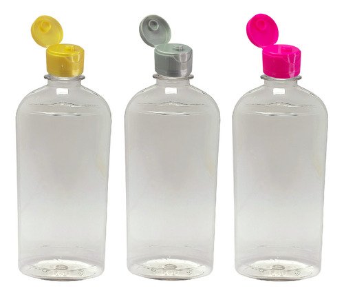 135 Frascos Plástico Cristal Pet 400ml C/ Tampa Fliptop Min - Imagem 3