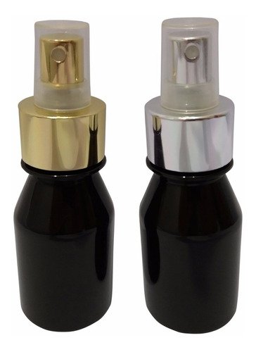 48 Frascos Plásticos Âmbar 60ml Vazio C/ Válvula Spray L