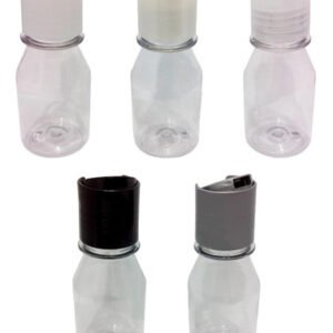 65 Frascos Plástico Cristal Pet 60ml Shampoo Tampa Disktop