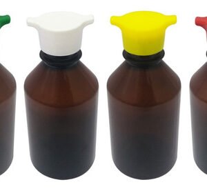 90 Frasco Plástico Âmbar Pet 250ml Tampa Rosca 2 Bico Far