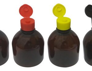 18 Frascos Plástico Âmbar Pet 300ml C/ Tampa Fliptop Sab
