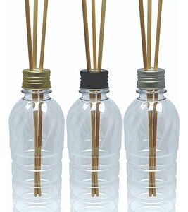 12 Frascos Plástico Cristal 500ml Tampa Difusor Varetas Lim