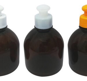 56 Frascos Plástico Âmbar Pet 300ml C/ Tampa Pushpull Sab