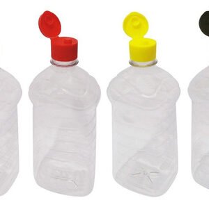 7 Frascos Plástico Cristal Pet De 1l Com Tampa Fliptop Ama