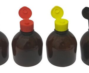 166 Frascos Plástico Âmbar Pet 300ml C/ Tampa Fliptop Sab
