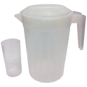 1 Jarra Plástica Incolor De 2l Lavável C/ Tampa E 4 Copos