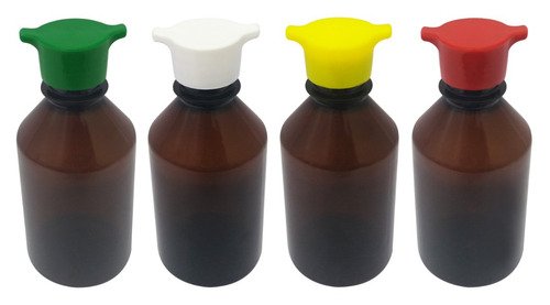 175 Frasco Plástico Âmbar Pet 250ml Tampa Rosca 2 Bico Far