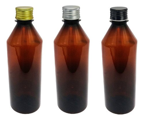 220 Frascos Plástico Âmbar Pet 500ml Tampa Aluminio S/ Cos