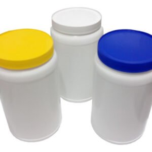 3 Potes Plásticos Branco De 1,5l Vazios Com Tampa Rosca