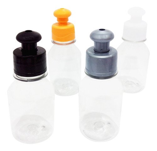 45 Frascos Plástico Cristal Pet 100ml C/ Tampa Pushpull Far