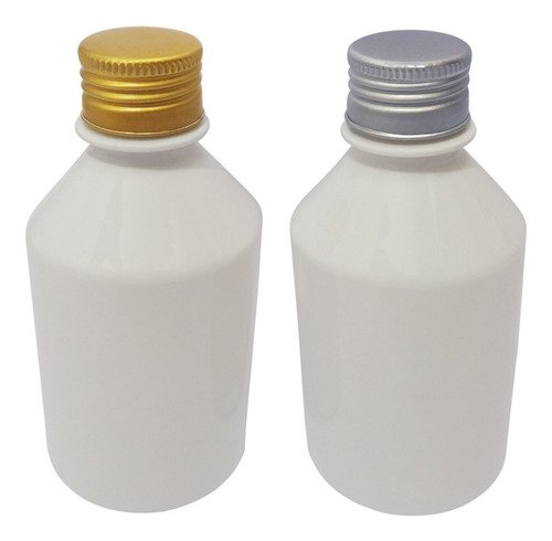 180 Frascos Plástico Branco Pet 250ml Tampa Aluminio S/ Far