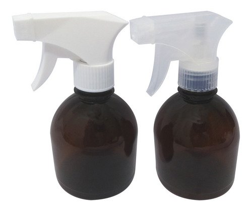 12 Frascos Plásticos Âmbar Pet 300ml Válvula Gatilho Sab