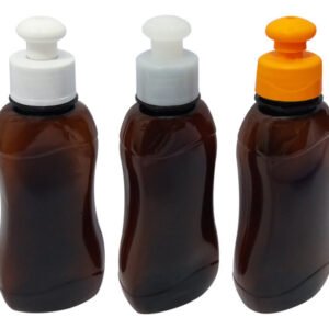 112 Frascos Plástico Âmbar Pet 200ml C/ Tampa Pushpull Cat