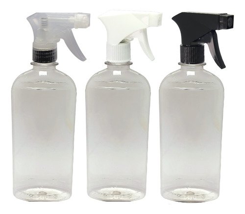 14 Frascos Plásticos Cristal Pet 400ml Válvula Gatilho Min