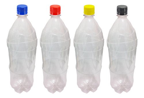2 Frascos Plástico Cristal Pet 2l Com Tampa Rosca Lacre Ref