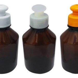 180 Frascos Plástico Âmbar Pet 250ml C/ Tampa Pushpull Far