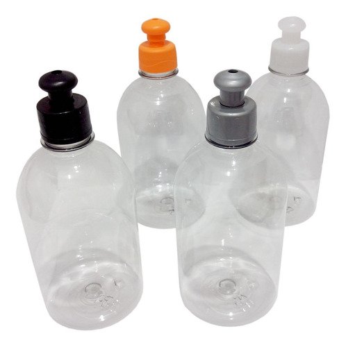 108 Frascos Plástico Cristal Pet 500ml C/ Tampa Pushpull Sab