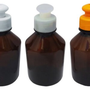 91 Frascos Plástico Âmbar Pet 250ml C/ Tampa Pushpull Far