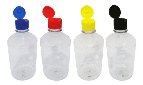 12 Frascos Plástico Cristal Pet 500ml C/ Tampa Fliptop Far