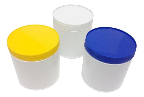 12 Potes Plásticos Branco De 350ml Vazios Com Tampa Rosca