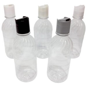 16 Frascos Plástico Cristal Pet 330ml C/ Tampa Disktop Suc