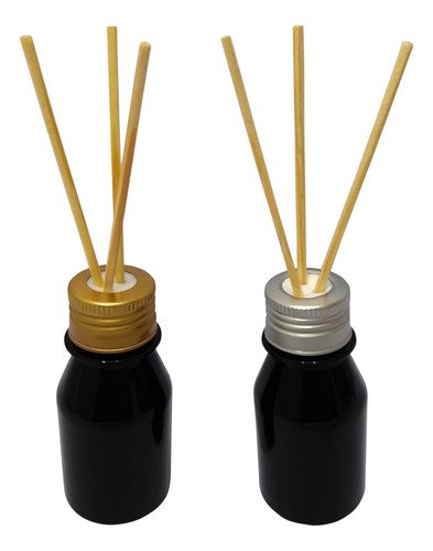 480 Frascos Plástico Âmbar Pet 60ml Tampa Difusor Varetas