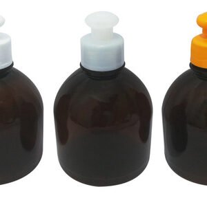 226 Frascos Plástico Âmbar Pet 300ml C/ Tampa Pushpull Sab