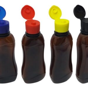 112 Frascos Plástico Âmbar Pet 200ml C/ Tampa Fliptop Cat